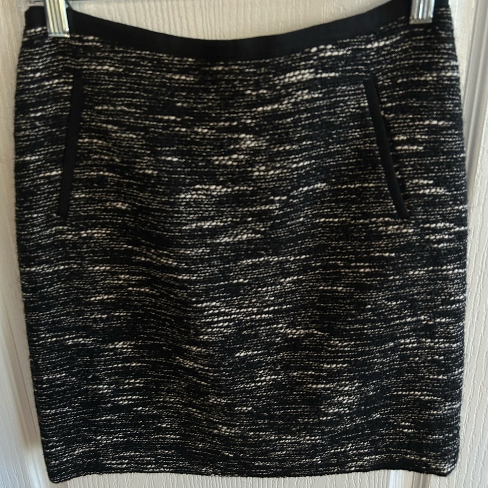 Talbots Black and White Textured Pencil Skirt